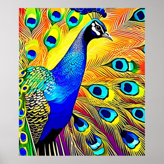 Peacock Feather Art Poster (Voorkant)