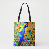 Peacock Feather Art Tote Bag (Voorkant)