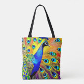 Peacock Feather Art Tote Bag (Achterkant)