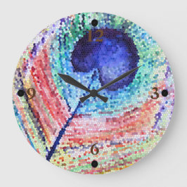 Peacock Feather Art Wall klok
