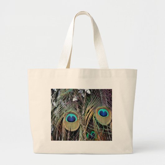 Peacock Feather Bag Grote Tote Bag (Voorkant)