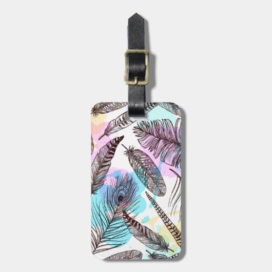 Peacock Feather Bagagelabel (Voorkant verticaal)