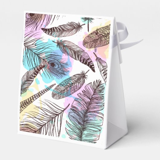 Peacock Feather Bedankdoosjes (Achterkant)