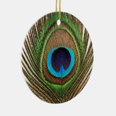 Peacock Feather Bird Natuur Mooi kleurrijk Keramisch Ornament (Rechts)