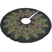 Peacock Feather Black Kerstboom Rok (Gekanteld)