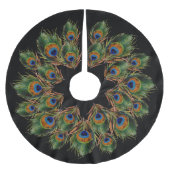 Peacock Feather Black Kerstboom Rok (Voorkant)