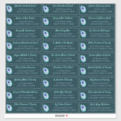 Peacock Feather Blauwgroen Modern Wedding Guest Ad Sticker (Vel)