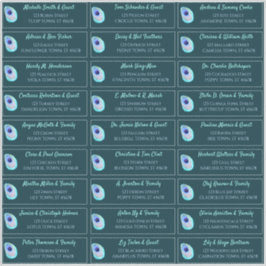 Peacock Feather Blauwgroen Modern Wedding Guest Ad Sticker