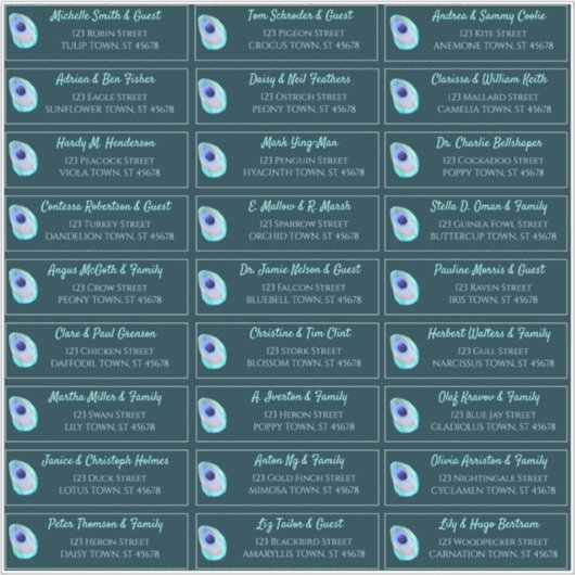 Peacock Feather Blauwgroen Modern Wedding Guest Ad Sticker (Voorkant)