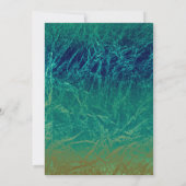 Peacock Feather Blue Blauwgroen Gold Exotic Invita Kaart (Achterkant)