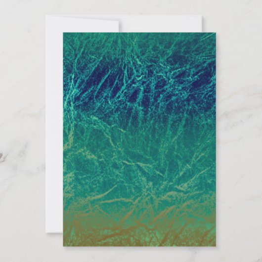 Peacock Feather Blue Blauwgroen Gold Exotic Invita Kaart (Achterkant)