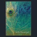 Peacock Feather Blue Blauwgroen Gold Glam Boho Chi Notitieboek<br><div class="desc">Peacock Feather Blue Blauwgroen Gold Glam Boho Chic Notitieboek. Pas de voorzijde met of zonder tekst aan.</div>