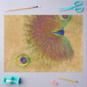  Peacock Feather Blue Gold Floral Damask Tissuepapier (Craft)