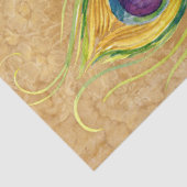  Peacock Feather Blue Gold Floral Damask Tissuepapier (Detail)