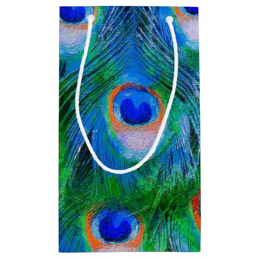 Peacock Feather Blue Klein Cadeauzakje (Achterkant)