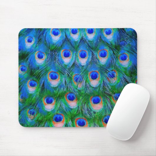 Peacock Feather Blue Muismat (Met muis)