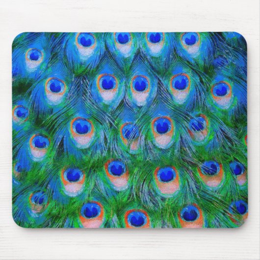 Peacock Feather Blue Muismat (Voorkant)