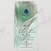 Peacock Feather Boho Chic Waterverf Aangepast menu (Voorkant / Achterkant)