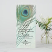 Peacock Feather Boho Chic Waterverf Aangepast menu (Staand voorkant)