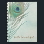 Peacock Feather Boho Chic-Waterverf Aangepast Notitieboek<br><div class="desc">Peacock Feather Boho Chic Waterverf Custom Journal Notitieboek. Pas de voorzijde met of zonder tekst aan.</div>