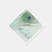 Peacock Feather Boho Chic Waterverf Custom Party Servetten (Hoek)