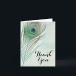 Peacock Feather Boho Chic Waterverf Dank u wel Bedankkaart<br><div class="desc">Peacock Feather Boho Chic Waterverf Dank je wel. Pas aan hoe u wilt. U kunt tekst binnen toevoegen of het leeg verlaten om iets in zich te schrijven.</div>