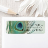 Peacock Feather Boho Chic Waterverf Invitation Etiket (Insitu)