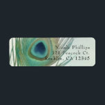 Peacock Feather Boho Chic Waterverf Invitation Etiket<br><div class="desc">Peacock Feather Boho Chic Waterverf uitnodigingslabels. Aanpassen met elke tekst. Overeenkomende objecten beschikbaar.</div>