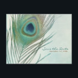 Peacock Feather Boho Chic Waterverf Save the Date Aankondigingskaart<br><div class="desc">Peacock Feather Boho Chic Waterverf sparen het Briefkaart van de Datum. Gepersonaliseerd voor elke gebeurtenis.</div>