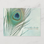 Peacock Feather Boho Chic Waterverf Save the Date Aankondigingskaart<br><div class="desc">Peacock Feather Boho Chic Waterverf sparen het Briefkaart van de Datum. Gepersonaliseerd voor elke gebeurtenis.</div>