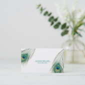 Peacock Feather Boho Elegant Visitekaartje (Staand voorkant)