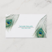 Peacock Feather Boho Elegant Visitekaartje (Voorkant)