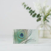 Peacock Feather Boho Waterverf Verwijs een vriend Aanbevelingskaartje (Staand voorkant)