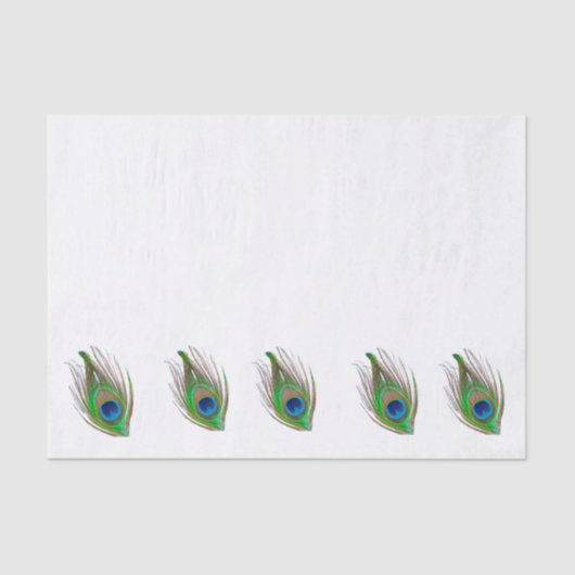 Peacock feather bordered tissue paper tissuepapier (Voorkant)