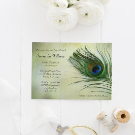  Peacock Feather Bridal Shower Invitations Kaart