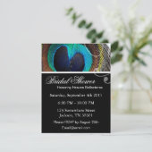 Peacock Feather Bridal Shower Invitations Kaart (Staand voorkant)