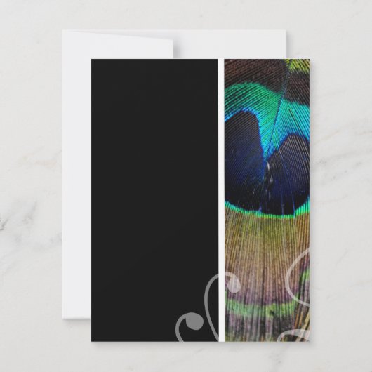 Peacock Feather Bridal Shower Invitations Kaart (Achterkant)