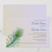 Peacock Feather Bridal Shower Uitnodiging (Voorkant / Achterkant)