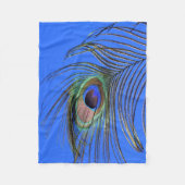 Peacock Feather Bright Blue Sky Foto Fleece Deken (Voorkant)