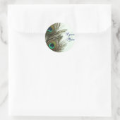 Peacock Feather Bruid en bruidegom Envelope Sticke Ronde Sticker (Tas)