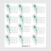 Peacock Feather Bruiloft Dank u Favor Sticker (Vel)