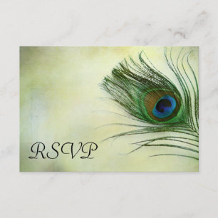 Peacock Feather Bruiloft RSVP Response Kaart