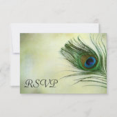  Peacock Feather Bruiloft RSVP Response Kaart (Voorkant)