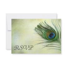  Peacock Feather Bruiloft RSVP Response Kaart