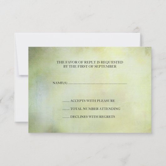 Peacock Feather Bruiloft RSVP Response Kaart (Achterkant)