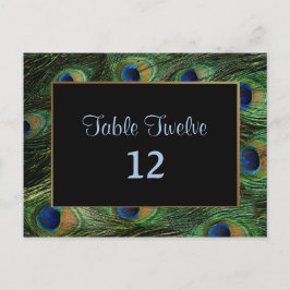 Peacock Feather Bruiloft Tafel Zitnummer Briefkaart