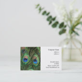 Peacock Feather Business Card Visitekaartje (Staand voorkant)