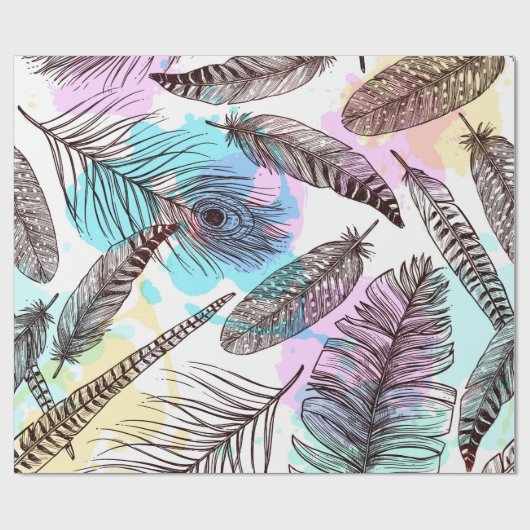 Peacock Feather Cadeaupapier (Vlak)