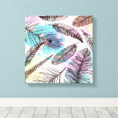 Peacock Feather Canvas Afdruk (Insitu (Houten vloer))