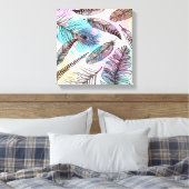 Peacock Feather Canvas Afdruk (Insitu (Slaapkamer))